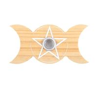 Triple Moon Spell Candle Holder - Wooden Candle Holder UK - Something Different Wholesale