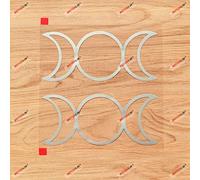 Triple Moon Symbol Decal Sticker Vinyl Pagan Wiccan Goddess - 2 Pack Silver, 7.6cm - for Car Boat Laptop Phone No Background