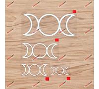 Triple Moon Symbol Decal Vinyl Sticker Pagan Wiccan - 4 Pack White, 5.1cm, 7.6cm, 10.2cm, 15.2cm - No Background for Car Boat Laptop Cup Phone