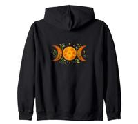 Triple Moon Symbol Moonchild Phases Zip Hoodie