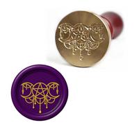 Triple Moon Wax Seal Stamp - Wiccan Pagan Witch Symbol, 25mm Brass Head with Wooden Handle for Spell, Journals, Gifts (Starry Moon Charm)