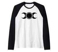 Triple Moon Wicca Symbols Goddess Pagan Witchcraft Raglan Baseball Tee