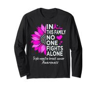 Triple Negative Breast Cancer Awareness Sunflower TNBC Pink Long Sleeve T-Shirt