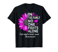 Triple Negative Breast Cancer Awareness Sunflower TNBC Pink T-Shirt