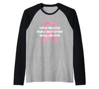 Triple negative survivor breast cancer awareness month Raglan Baseball Tee
