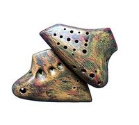 Triple Ocarina Pottery Instruments Alto Tone C Ocarina Professional Musical Instrument Ocarinas Accessories (Color : Front open)