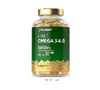 Triple Omega 3 6 9 Capsules 3000mg ALA, LA & OA | 240 Softgels | High Strength EPA & DHA Essential Fatty Acids