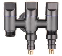 Triple Outlet Stainless Steel Water Diverter Valve with Independent Handles and Brass Valve Core for Reliable Water Control (C)
