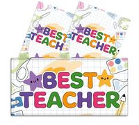 Triple Pack - 3x Best Teacher Novelty Chocolate Bar Wrappers Funny School Term Nursery Tutor Birthday Work Secret Santa Gift Fun Present. Pack of 3. (Chocolate Not Included)
