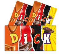 Triple Pack - 3x Dick Novelty Chocolate Bar Wrappers Funny Rude Joke Fathers Mothers Day Husband Wife Birthday Work Secret Santa Gift Prank Fun Friend Present. Pack of 3. (Chocolate Not Included)