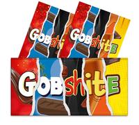 Triple Pack - 3x Gobshite Novelty Chocolate Bar Wrappers Funny Rude Joke Fathers Mothers Day Husband Wife Birthday Work Secret Santa Gift Prank Fun Friend Present. Pack of 3. (Chocolate Not Included)