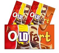 Triple Pack - 3x Old Fart Novelty Chocolate Bar Wrappers Funny Rude Joke Fathers Mothers Day Husband Wife Birthday Work Secret Santa Gift Prank Fun Friend Present. Pack of 3. (Chocolate Not Included)
