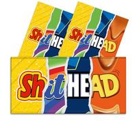 Triple Pack - 3x Shithead Novelty Chocolate Bar Wrappers Funny Rude Joke Girlfriend Boyfriend Husband Wife Birthday Work Secret Santa Gift Prank Fun Friend Present. Pack of 3. (Chocolate Not Included)