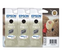 Triple Pack of Epson T0611 Black Ink Cartridges