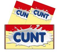 Triple Pack Rude Chocolate Bar Wrappers - 3x Cunt Funny Choc Bar Covers Secret Santa Gift Xmas Christmas Wife Husband Fun Friend Present Get Well Soon Prank Insult. Chocolate Not Included.