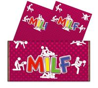 Triple Pack Rude Chocolate Bar Wrappers - 3x Milf Funny Choc Bar Covers Secret Santa Gift Xmas Christmas Wife Husband Fun Friend Present Get Well Soon Prank Insult. Chocolate Not Included.