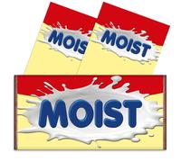 Triple Pack Rude Chocolate Bar Wrappers - 3x Moist Funny Choc Bar Covers Secret Santa Gift Xmas Christmas Wife Husband Fun Friend Present Get Well Soon Prank Insult. Chocolate Not Included.