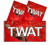Triple Pack Rude Chocolate Bar Wrappers - 3x Twat Funny Choc Bar Covers Secret Santa Gift Xmas Christmas Wife Husband Fun Friend Present Get Well Soon Prank Insult. Chocolate Not Included.