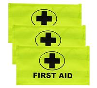 Triple Pack Yellow First Aider Aid ID Identification Armband Badge Sleeve