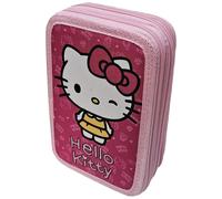 Triple pencil case for children Manenti Hello Kitty My Style Pink 13,5x20x6,5 cm
