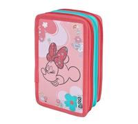 Triple Pencil Case With Contents - Minnie Mouse Cass Film Top