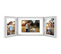 Triple Photo Frame Multiple Photos 3 Picture Frames 4x6 and 5x7 Photos, Gray