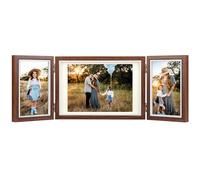 Triple Photo Frame Multiple Photos 3 Picture Frames 4x6 and 5x7 Photos, Red