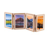 Triple Picture Frame,Rustic Vertical Collage Frame - Family Picture Collage Hinged Folding Collage Frame, 4x6 Three Opening Photo Frame for Wedding, Birthday, Holiday