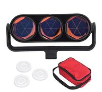 Triple Prism Total Station Prism, Surveying Tool with Blue Film Coating, 25.4mm Diameter K9 Glass Lens for Railway Tunnel Mining Survey, Includes Protective Shell and Storage Bag