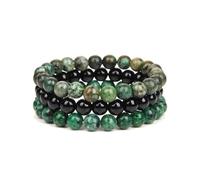 Triple Protection Bracelet Set, 8mm Triple Protection Bracelets, Handmade Natural Crystal Stones Bracelet for Men Women (Set H)