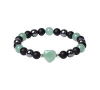 Triple Protection Bracelet, Tiger Eye, Hematite & Black Obsidian Crystal Balance Bracelets, Handmade Unisex Healing Jewelry for Energy Shield, Confidence, Bring Luck and Prosperity (Green, One Size)