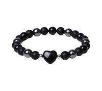 Triple Protection Bracelet, Tiger Eye, Hematite & Black Obsidian Crystal Balance Bracelets, Handmade Unisex Healing Jewelry for Energy Shield, Confidence, Bring Luck and Prosperity (Black, One Size)