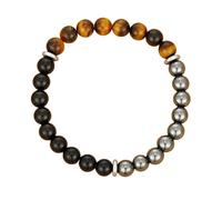 Triple Protection Tiger Eye, Natural Tiger Eye Beaded Bracelet, Stretchable Spiritual Energy Balance Bracelet for Strength and Grounding, Gifts for Women Men Friend,Bring Luck and Prosperity (D)