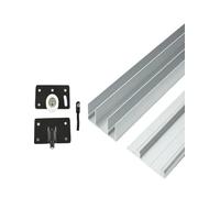 Triple Rail Sliding Door Rail Track Kit Sliding Wardrobe Door Track Kit Silent Glide Wheel Replacement Kit for Wardrobe,Barn Glass Doors(180cm/71in)