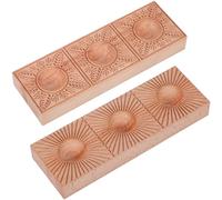Triple Ravioli Molds Wooden Pasta Ravioli Board Double Sided Sunburst & Wheat Pattern Ravioletti Moulds Wood Pasta Raviolini Maker Molds Handmade 2 in 1 Ravioli Mold Press Maker Kitchen Fresh Pasta