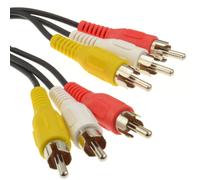 kenable TRIPLE RCA Phono Plugs to Plugs COMPOSITE & Audio Cable Lead 1m