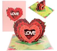 Triple Rose Heart LOVE 3D Pop-Up Greeting Card