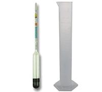 Triple Scale Hydrometer and 100ml Plastic Sample Jar - for Testing Homebrew Beer, Wine and Cider - Measure Specific Gravity Range 0.980-1.120
