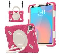 Triple Shockproof Case for iPad Air 5th/4th Generation 10.9 inch 2022/2020, Heavy Duty iPad Pro 11 Case 2022 2021 2020 2018 Gen, Kids Boy Girl iPad Cover with Kickstand & Shoulder Strap (Pink)