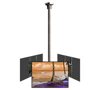 Triple Sided Ceiling TV Mount - 360 Rotating, 3 Flat/Curved Sn Bracket, 15 Tilt, 140kg Load Capacity, 32-65 inch TVs