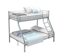 Triple Sleeper Metal Bunk Bed Single Double Bed Frame for Children Kids Adult in Silver