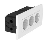 Triple Socket Module 45 Wall Unit Pure White (European Socket) - 6119414