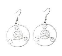 Triple-Spiral Dangle Earrings, Celtic Irish-Spiritual Symbol Drop Earrings | Mystic celtic-inspired charm jewelry, ancient irish symbolic accessory, holiday & spiritual souvenir gift choice for women