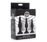 Xr Brands Triple Spire Anal Plug 3 Units Silver