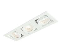 Triple Square Adjustable Head Ceiling Spotlight White GU10 50W Box Downlight