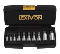 LEXIVON XZN Triple Square Spline Bit Socket Set, Size M4 M5 M6 M8 M10 M12 M14 M16 M18 | Allen Key Socket Multiple Teeth 10 Pcs Set, for Torque Wrench, Ratchet Wrench, Impact Power Drills (LX-145)