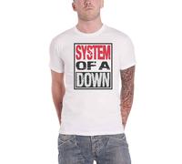 System of a Down - T-Shirt # S Unisex White # Triple Stack Box