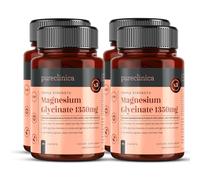Triple Strength Magnesium Glycinate 1350mg x 360 Caplets (4 Bottles of 90) - 202.5mg Elemental Magnesium Per Caplet - 12 Months Supply - 100% Glycine Chelated, Gentle on The Stomach