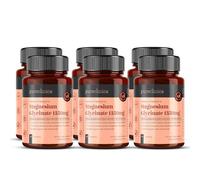 Triple Strength Magnesium Glycinate 1350mg x 540 Caplets (6 Bottles of 90) - 202.5mg Elemental Magnesium Per Caplet - 18 Months Supply - 100% Glycine Chelated, Gentle on The Stomach
