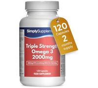 Triple Strength Omega 3 1,000mg | Supports Heart, Brain & Eye Health | Rich in Omega 3 Fatty Acids | 660mg of EPA and 440mg of DHA per Serving | 120 Capsules = 2 Months’ Supply | Made in UK